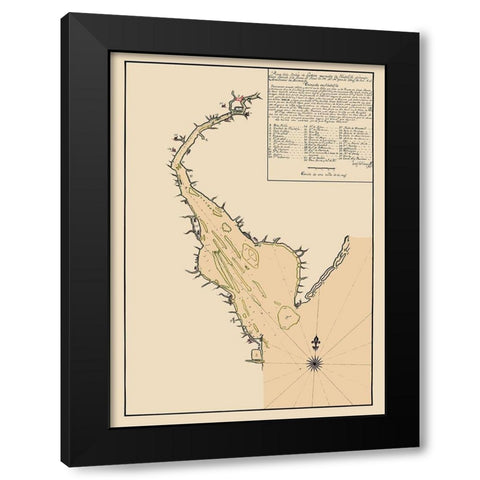 Delaware Bay - Del Campo 1780 Black Modern Wood Framed Art Print with Double Matting by Del Campo