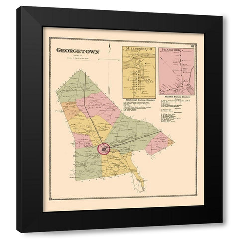 Georgetown, Millsborough, Frankford Delaware Black Modern Wood Framed Art Print with Double Matting by Beers