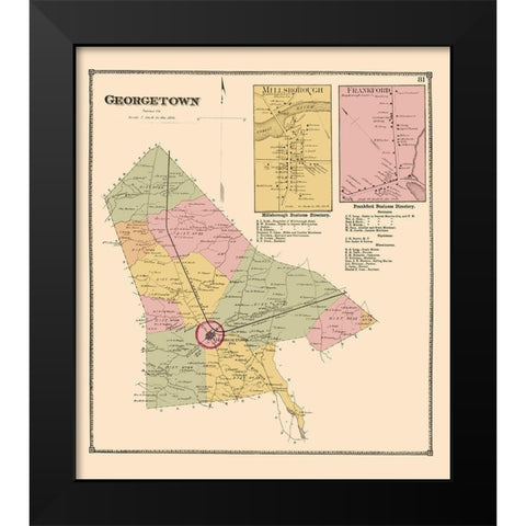 Georgetown, Millsborough, Frankford Delaware Black Modern Wood Framed Art Print by Beers