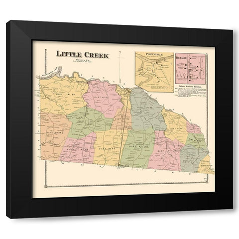 Little Creek Portsville Delmar Delaware Landowner Black Modern Wood Framed Art Print with Double Matting by Beers