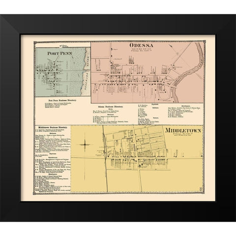 Middletown, Odessa, Port Penn Delaware Landowner Black Modern Wood Framed Art Print by Beers