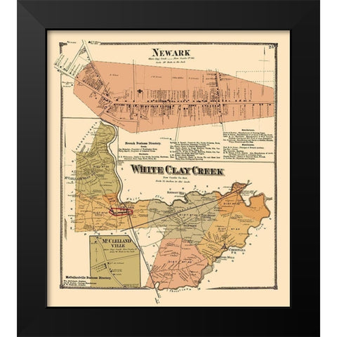 Newark, White Clay Creek Delaware Landowner Black Modern Wood Framed Art Print by Beers