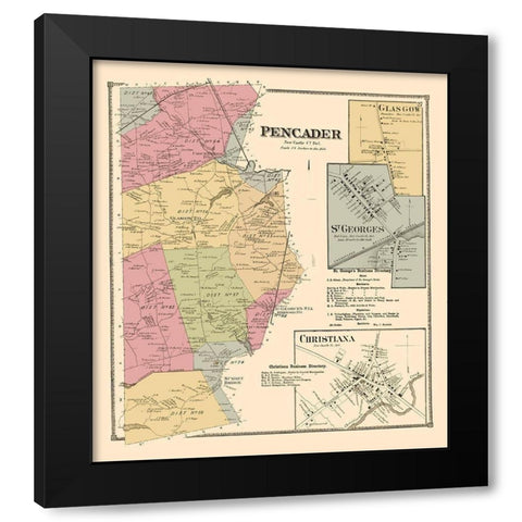 Pencader, Glasgow, St Georges Delaware Landowner Black Modern Wood Framed Art Print by Beers