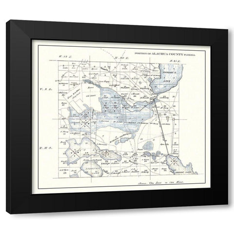 Alachua Florida Landowner - 1890 Black Modern Wood Framed Art Print by Unknown