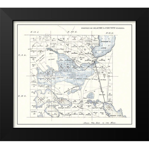 Alachua Florida Landowner - 1890 Black Modern Wood Framed Art Print by Unknown