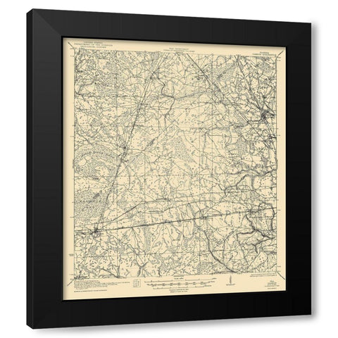 Cambon Florida Quad - USGS 1944 Black Modern Wood Framed Art Print with Double Matting by USGS