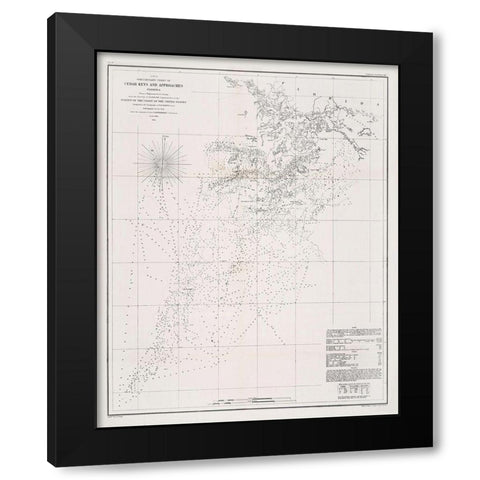 Cedar Keys - Duval 1889 Black Modern Wood Framed Art Print by Duval