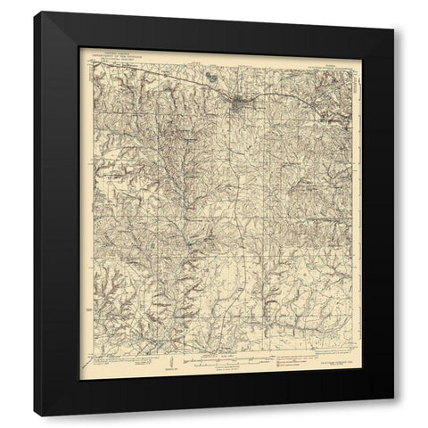 De Funiak Springs Florida Quad - USGS 1938 Black Modern Wood Framed Art Print by USGS