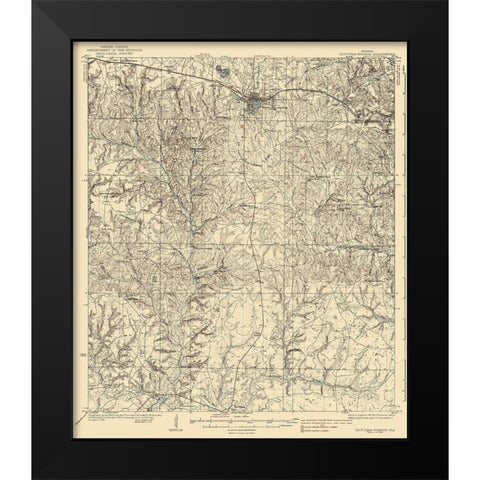 De Funiak Springs Florida Quad - USGS 1938 Black Modern Wood Framed Art Print by USGS