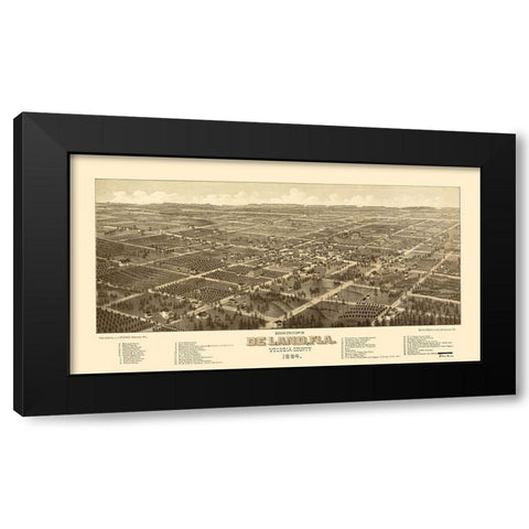 Deland Florida - Beck 1884 Black Modern Wood Framed Art Print by Beck
