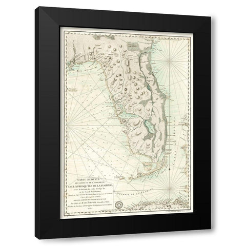 Florida - Sartine 1780  Black Modern Wood Framed Art Print by Sartine
