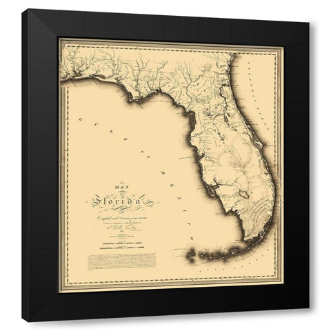 Florida - Tanner 1823  Black Modern Wood Framed Art Print with Double Matting by Tanner