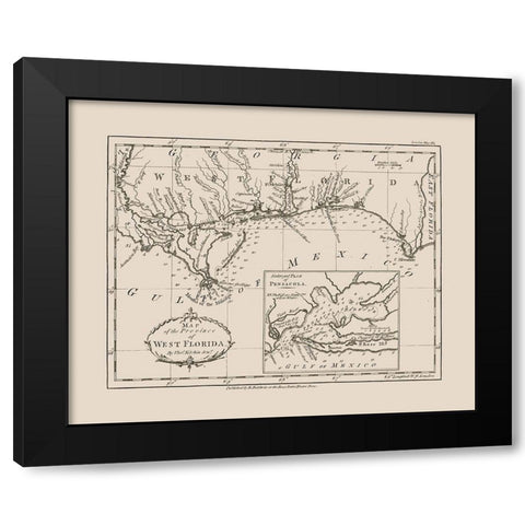 West Florida - Kitchin 1781  Black Modern Wood Framed Art Print by Kitchin