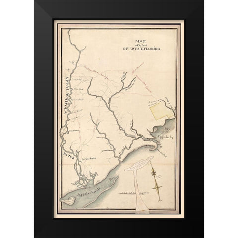 West Florida -1800 Black Modern Wood Framed Art Print by Unknown