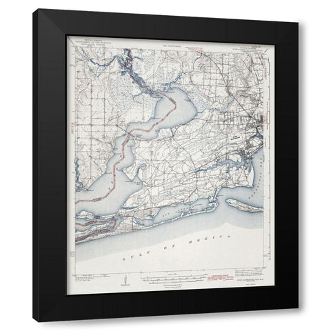 Fort Barrancas Florida Alabama Quad - USGS 1943 Black Modern Wood Framed Art Print with Double Matting by USGS
