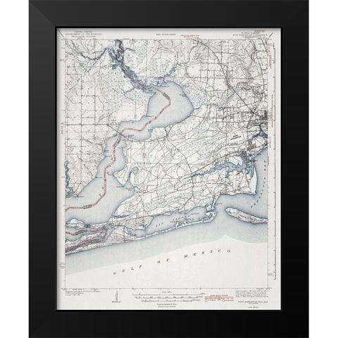 Fort Barrancas Florida Alabama Quad - USGS 1943 Black Modern Wood Framed Art Print by USGS