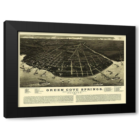 Green Cove Springs Florida - Beck 1885 Black Modern Wood Framed Art Print with Double Matting by Beck