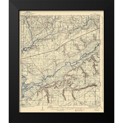 Harold Florida Quad - USGS 1938 Black Modern Wood Framed Art Print by USGS