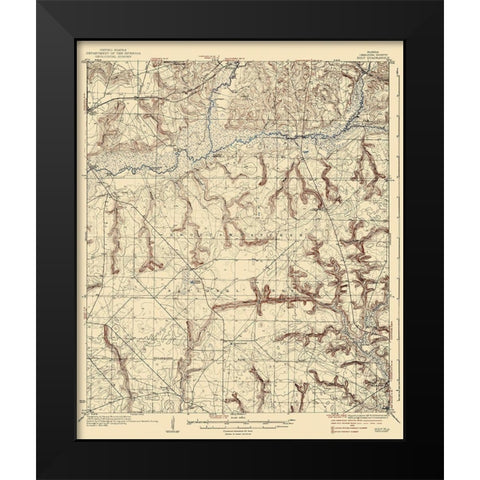 Holt Florida Quad - USGS 1937 Black Modern Wood Framed Art Print by USGS