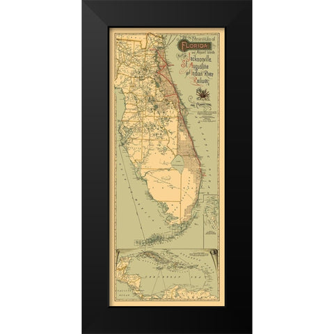 Jacksonville, St Augustine, Indian River 1893 Black Modern Wood Framed Art Print by Matthews