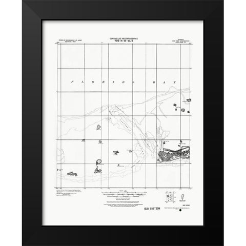 Key West Florida Quad - USGS 1921 Black Modern Wood Framed Art Print by USGS