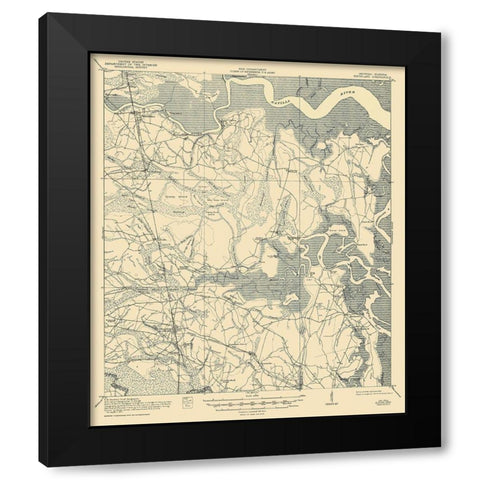 Kingsland Florida Georgia Quad - USGS 1918 Black Modern Wood Framed Art Print with Double Matting by USGS