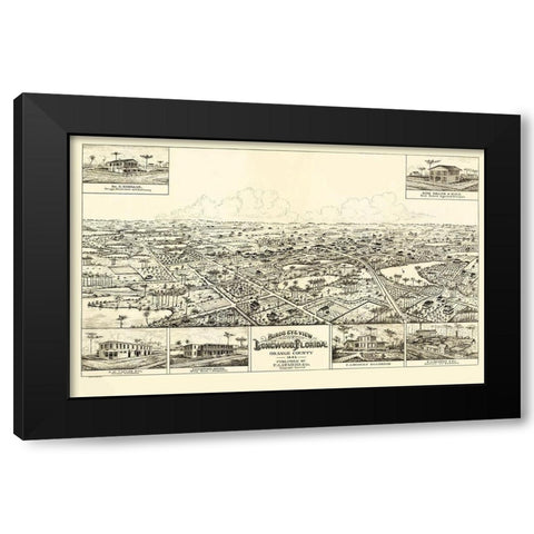 Longwood Florida - Forbes 1885 Black Modern Wood Framed Art Print with Double Matting by Forbes