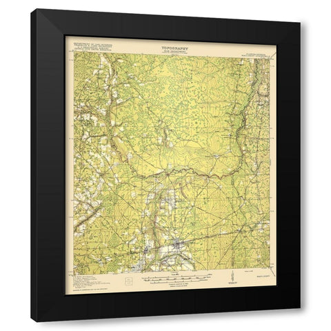 Macclenny Florida Georgia Quad - USGS 1918 Black Modern Wood Framed Art Print with Double Matting by USGS