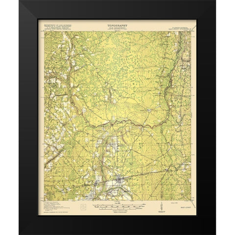 Macclenny Florida Georgia Quad - USGS 1918 Black Modern Wood Framed Art Print by USGS
