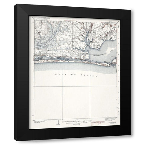 Mary Esther Florida Quad - USGS 1938 Black Modern Wood Framed Art Print by USGS