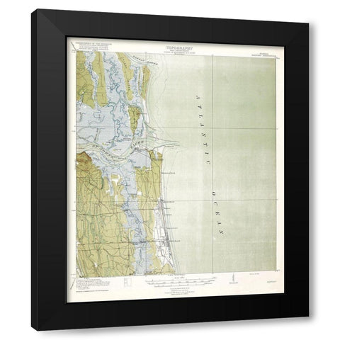 Mayport Florida Quad - USGS 1918 Black Modern Wood Framed Art Print with Double Matting by USGS
