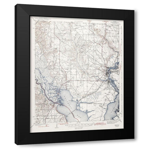 Milton Florida Quad - USGS 1943 Black Modern Wood Framed Art Print with Double Matting by USGS