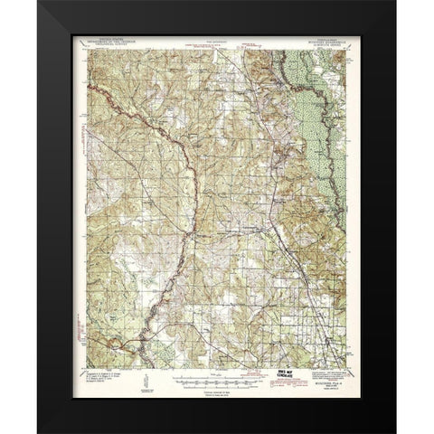 Muscogee Florida Alabama Quad - USGS 1943 Black Modern Wood Framed Art Print by USGS