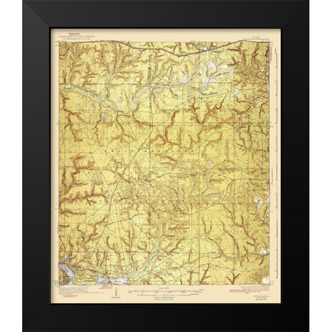 Niceville Florida Quad - USGS 1936 Black Modern Wood Framed Art Print by USGS