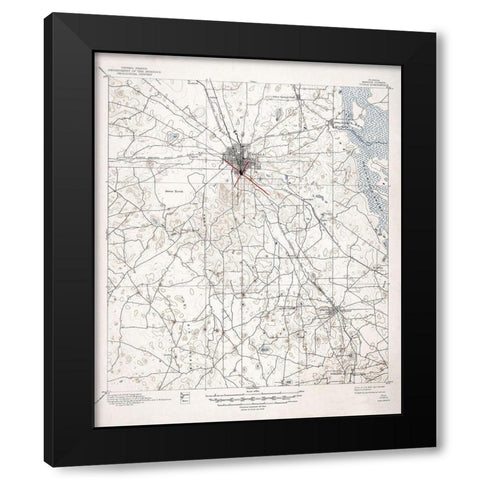 Ocala Florida Quad - USGS 1895 Black Modern Wood Framed Art Print by USGS