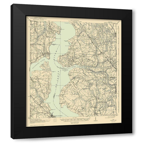 Orange Park Florida Quad - USGS 1918 Black Modern Wood Framed Art Print with Double Matting by USGS