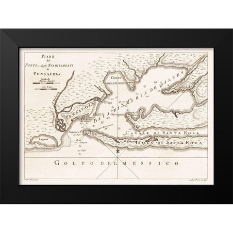 Pensacola Florida - Vanni 1763  Black Modern Wood Framed Art Print by Vanni