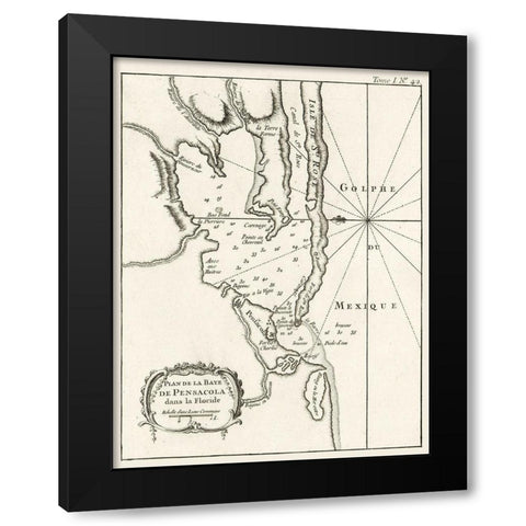 Pensacola Florida - Bellin 1764  Black Modern Wood Framed Art Print by Bellin