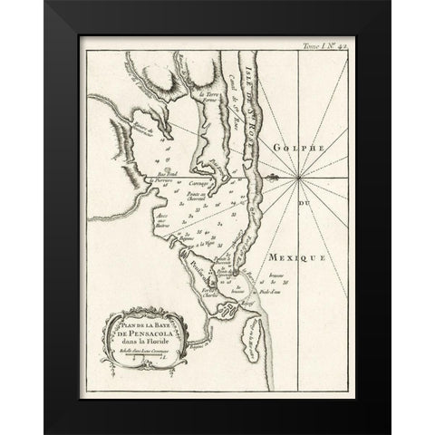 Pensacola Florida - Bellin 1764  Black Modern Wood Framed Art Print by Bellin