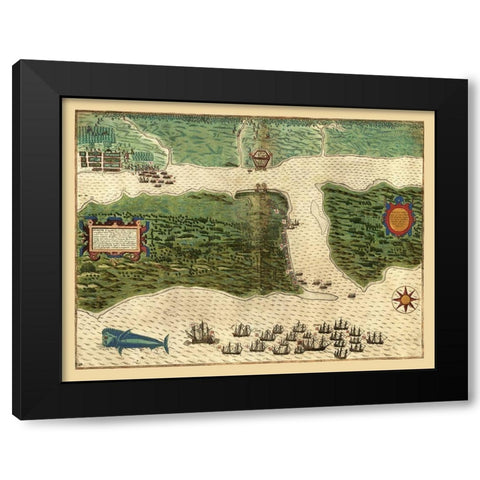 St Augustine Florida - Bigges 1589  Black Modern Wood Framed Art Print with Double Matting by Bigges