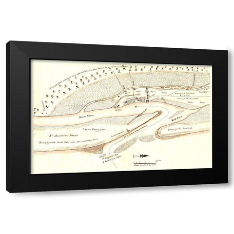 St Augustine Florida - Birch 1819  Black Modern Wood Framed Art Print by Birch