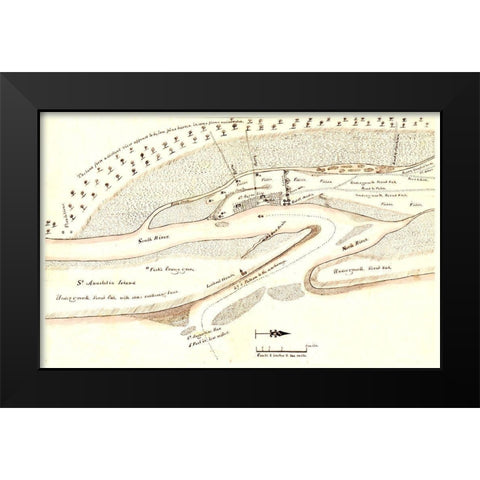 St Augustine Florida - Birch 1819  Black Modern Wood Framed Art Print by Birch