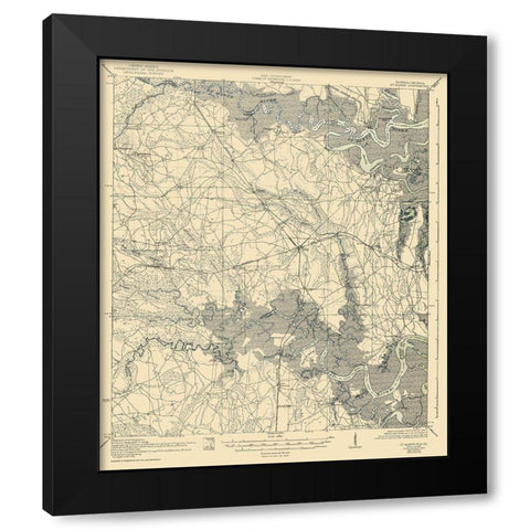 St Marys Florida Georgia Quad - US Army 1936 Black Modern Wood Framed Art Print with Double Matting by US Army