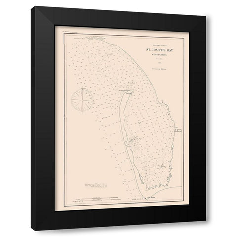 St Josephs Bay - Peters 1875 Black Modern Wood Framed Art Print by Peters