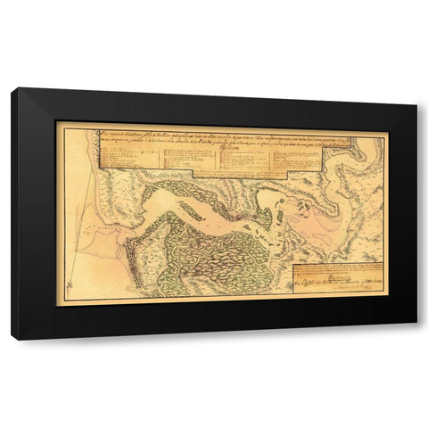Jacksonville, St Johns River Florida - Rocque 1791 Black Modern Wood Framed Art Print by Rocque
