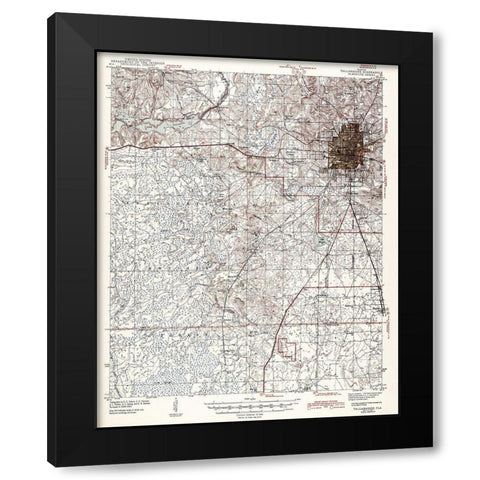 Tallahassee Florida Quad - USGS 1943 Black Modern Wood Framed Art Print by USGS