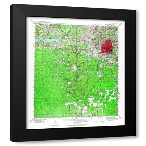 Tallahassee Florida Quad - USGS 1940 Black Modern Wood Framed Art Print by USGS