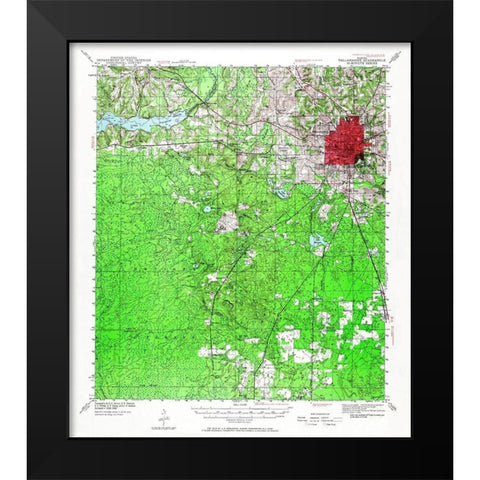 Tallahassee Florida Quad - USGS 1940 Black Modern Wood Framed Art Print by USGS