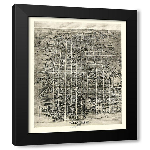 Tallahassee Florida - Wynne 1926 Black Modern Wood Framed Art Print with Double Matting by Wynne