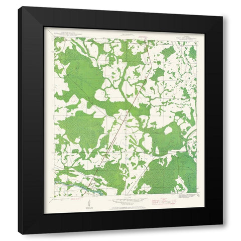 White City Florida Quad- USGS 1943 Black Modern Wood Framed Art Print with Double Matting by USGS